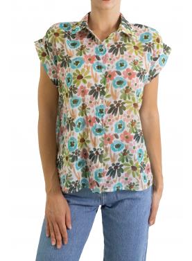 Camicia fantasia floreale multicolor 